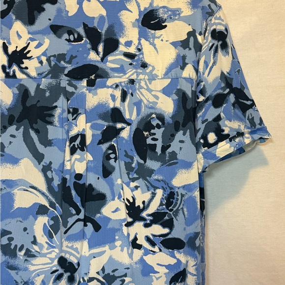 A-75 Men’s Magellan‎ Outdoors Blue Tropical Floral Button Down Shirt Size L - Picture 12 of 16